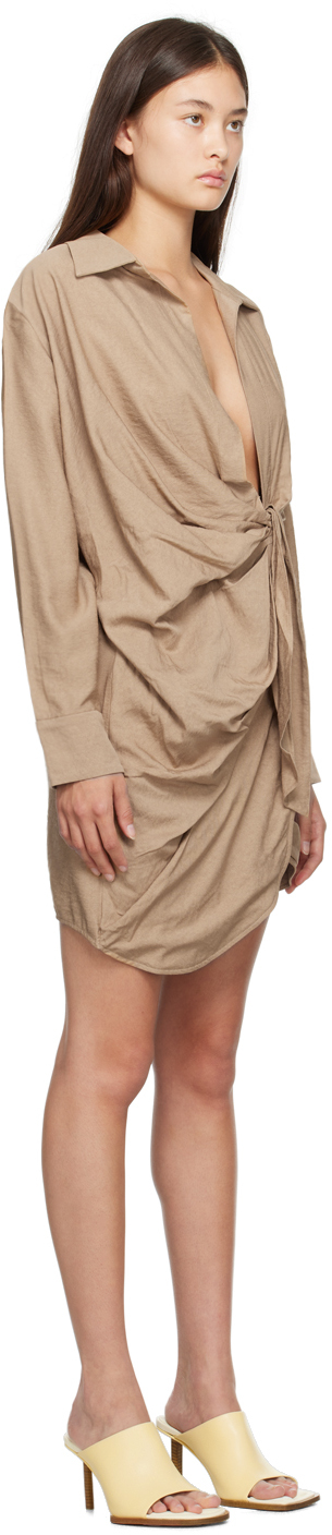 Jacquemus Beige Le Chouchou 'la Robe Bahia' Minidress In 150 Beige