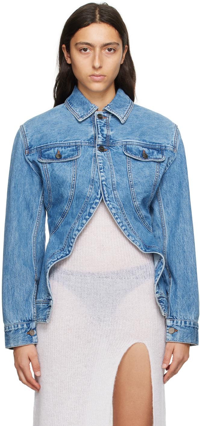 Jacquemus: Blue Le Chouchou 'La Veste De Nîmes Caraco' Denim Jacket ...