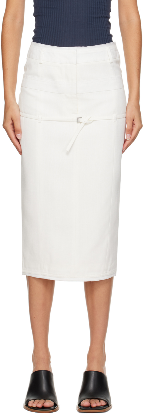 White Le Chouchou 'La Jupe Caraco' Midi Skirt