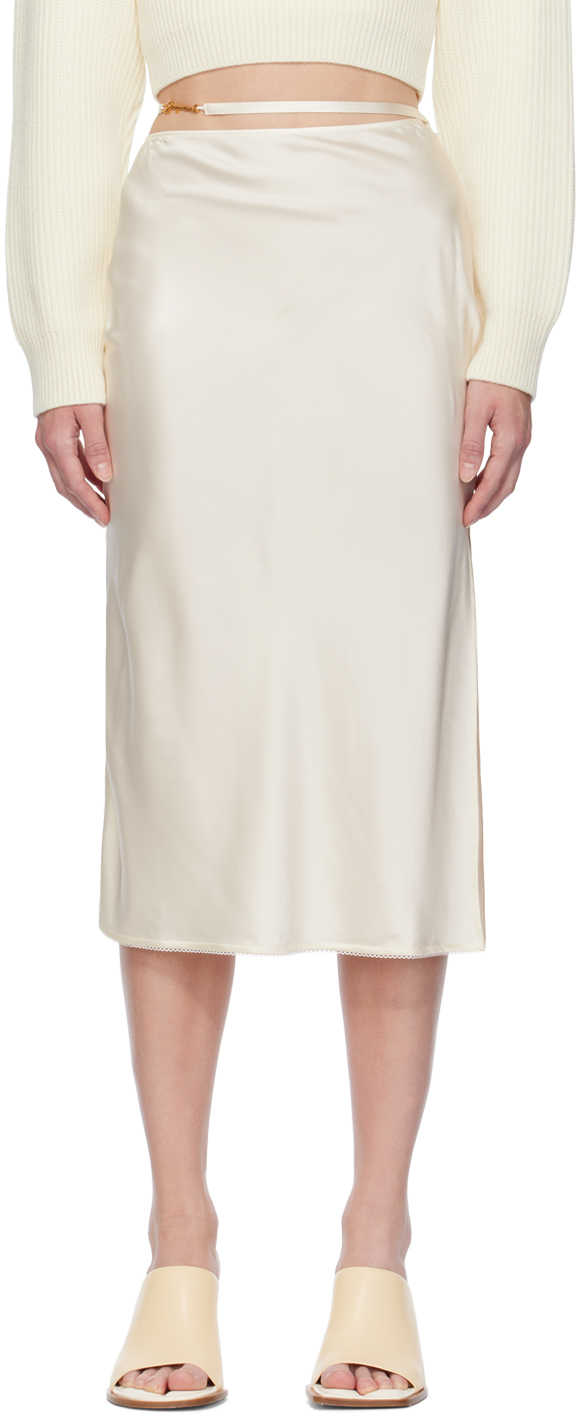 Shop Jacquemus Off-white Le Papier 'la Jupe Notte' Midi Skirt In 110 Off/white