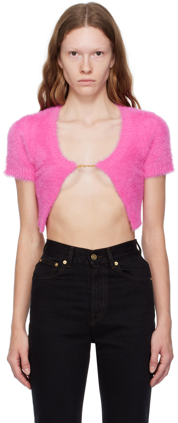 Jacquemus, Sweaters, Jacquemus La Maille Neve Pink Cropped Sweater