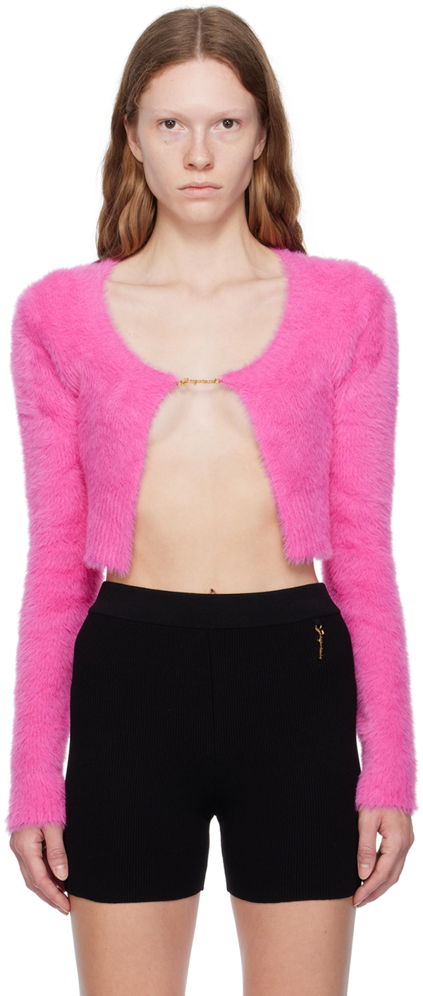 Jacquemus, Sweaters, Jacquemus La Maille Neve Pink Cropped Sweater