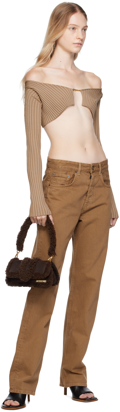 Jacquemus Tan Le Chouchou 'la Maille Pralu' Cardigan In 811 Light Brown 2