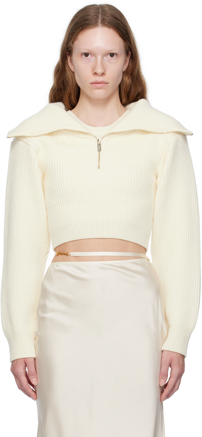 Shop Jacquemus Off-white Le Papier 'la Maille Risoul' Sweater In 110 Off/white