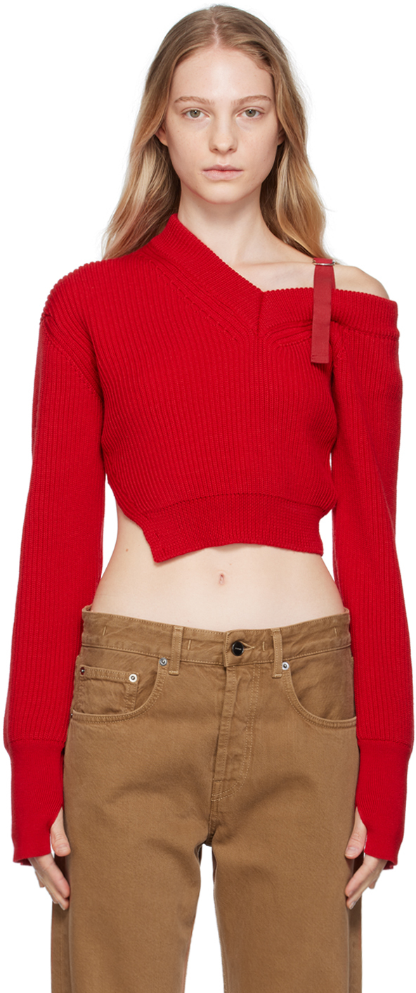 Red Le Chouchou 'La Maille Seville' Sweater by JACQUEMUS on Sale