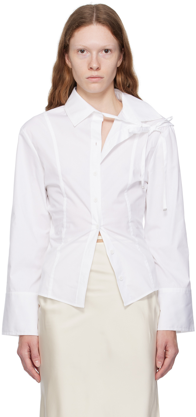 Shop Jacquemus White Le Chouchou 'la Chemise Ruban' Shirt In 100 White