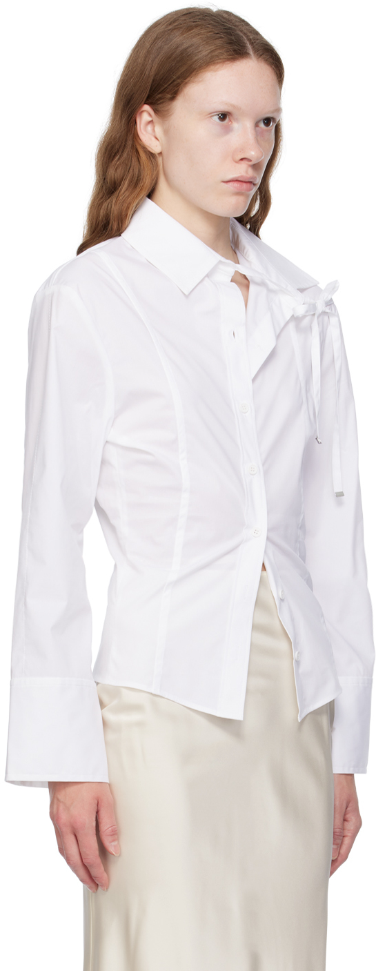 Jacquemus La Chemise Ruban Stretch Cotton Shirt In 100 White