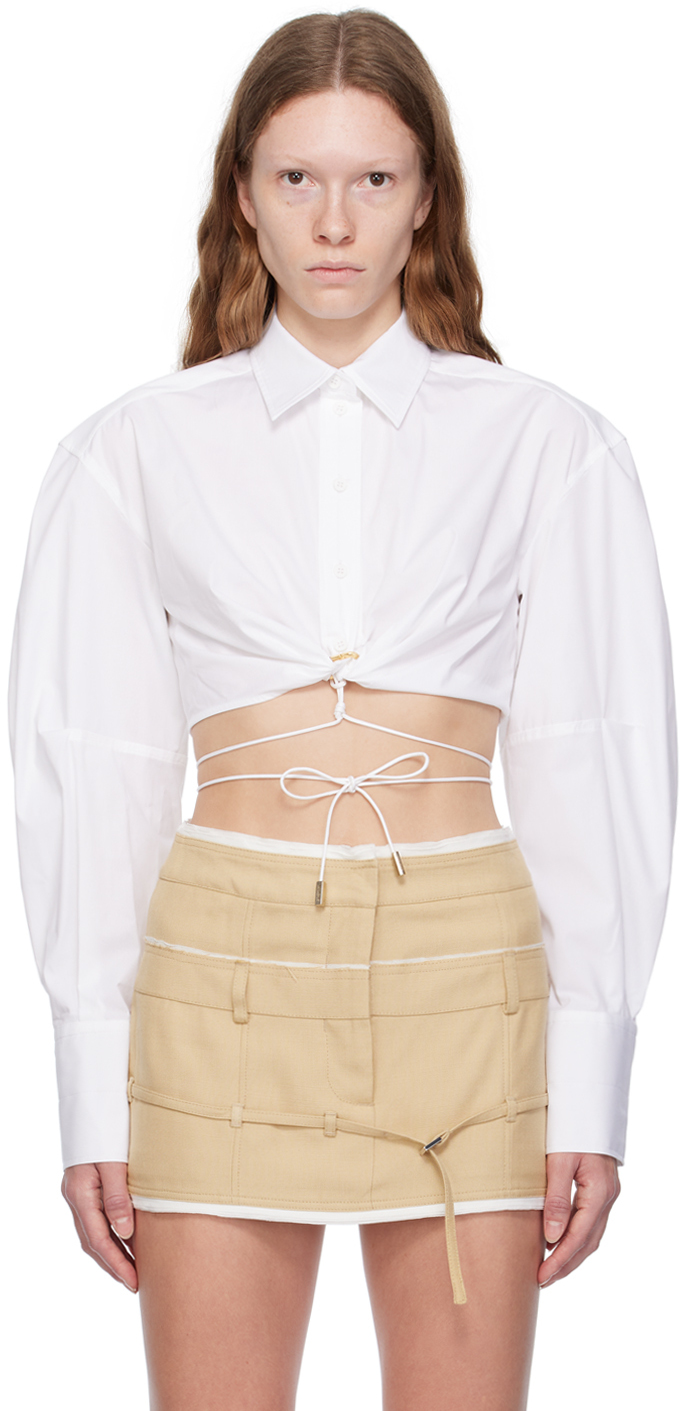 White Le Raphia 'La Chemise Plidao' Shirt