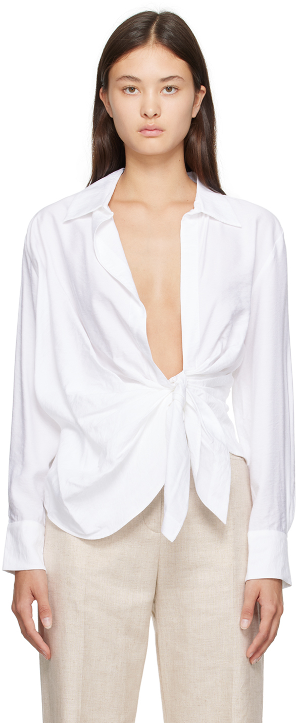 Jacquemus Le Bahia Long-sleeve Shirt In White