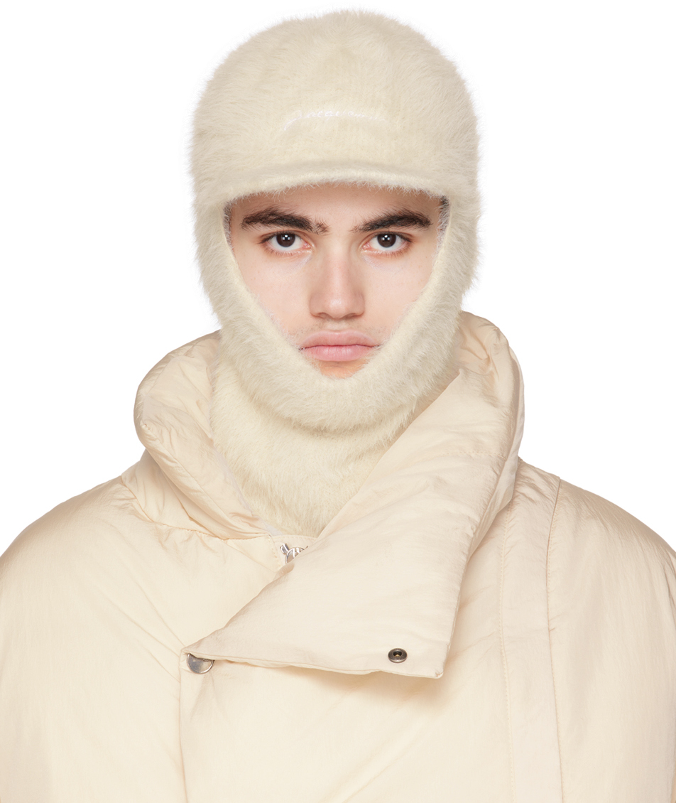 Jacquemus Off-white Le Papier 'la Cagoule Casquette' Cap In 110 Off-white