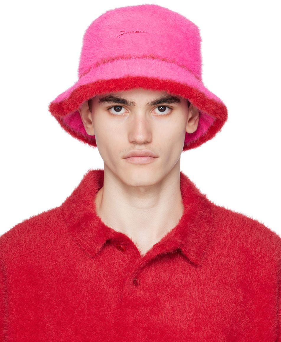 Pink Le Papier 'Le Bob Neve' Bucket Hat by JACQUEMUS on Sale