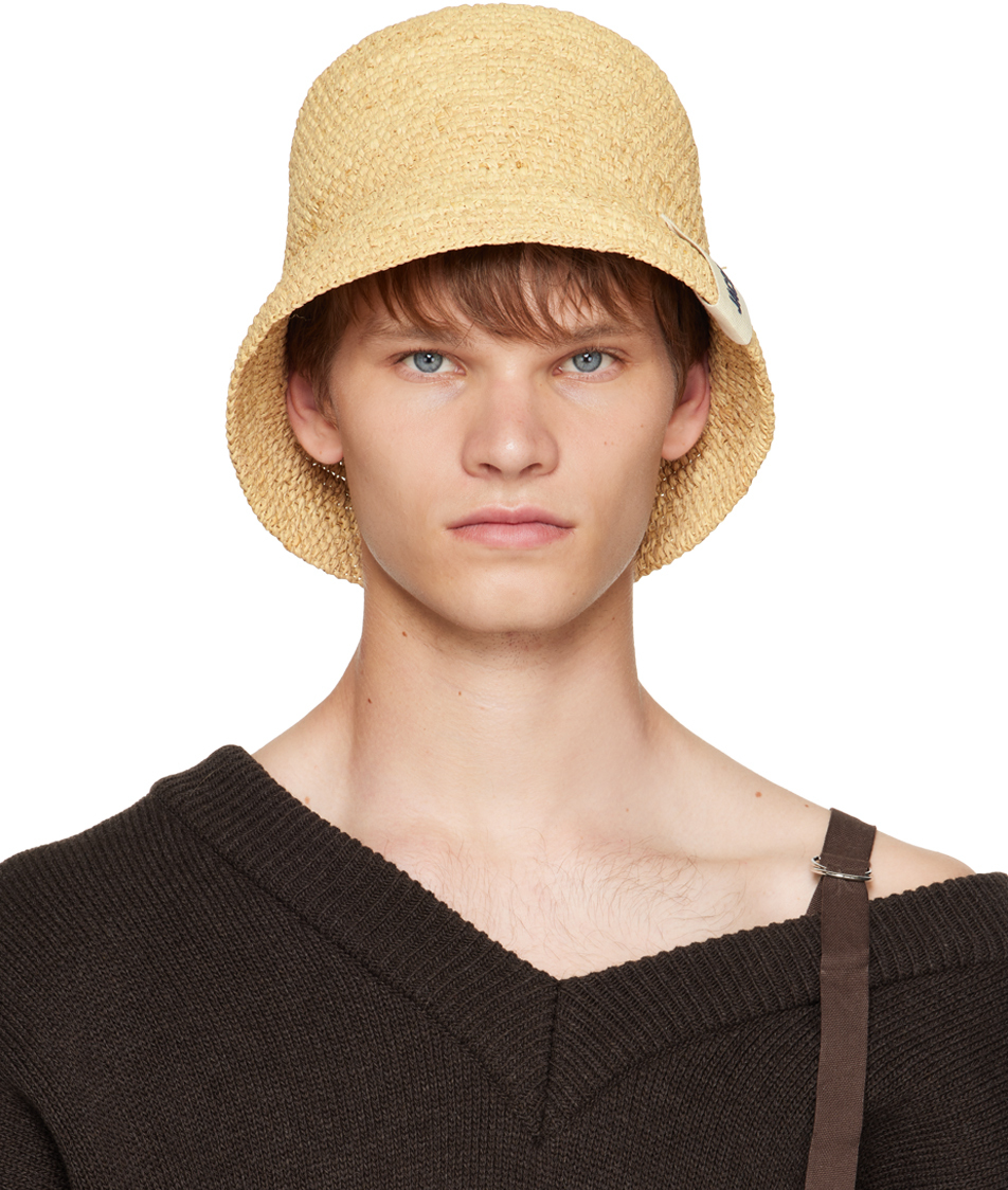 Beige Le Chouchou 'Le Bob Raphia' Bucket Hat