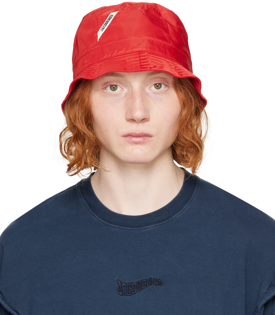 Shop Jacquemus Red Le Chouchou 'le Bob Ovalie' Bucket Hat In 470 Red