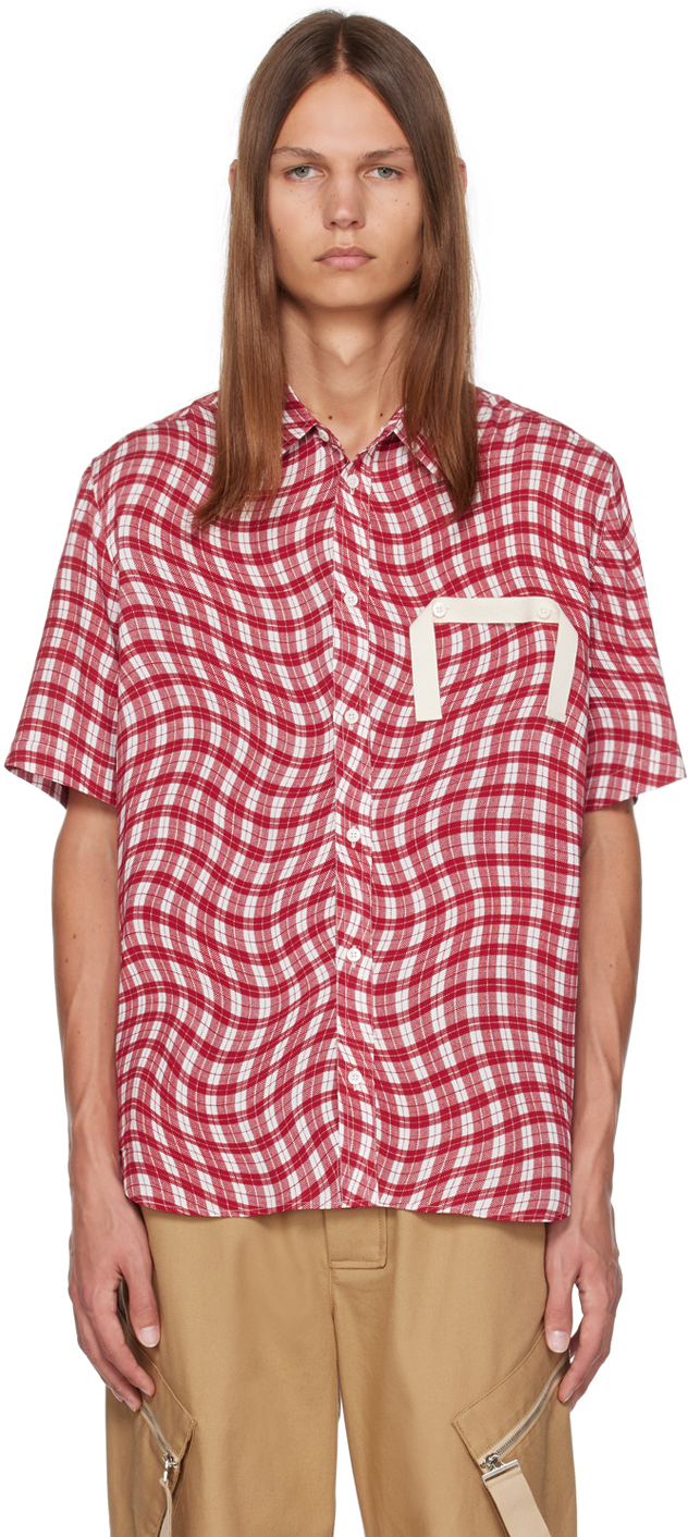 Shop Jacquemus Red & White Le Chouchou 'la Chemise Melo' Shirt In 4bu Print Dark Red D