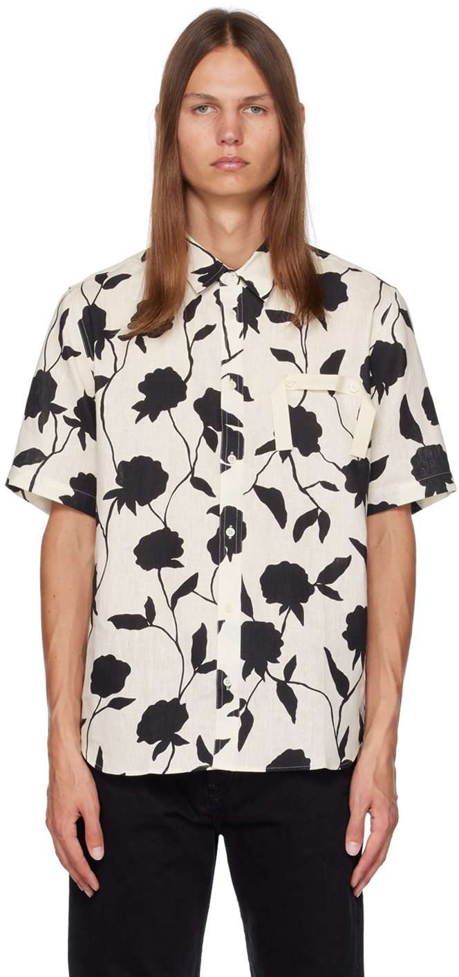 Shop Jacquemus Black & Off-white Le Chouchou 'la Chemise Melo' Shirt In 9ap Print Black Rose