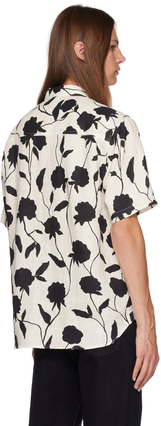 Shop Jacquemus Black & Off-white Le Chouchou 'la Chemise Melo' Shirt In 9ap Print Black Rose