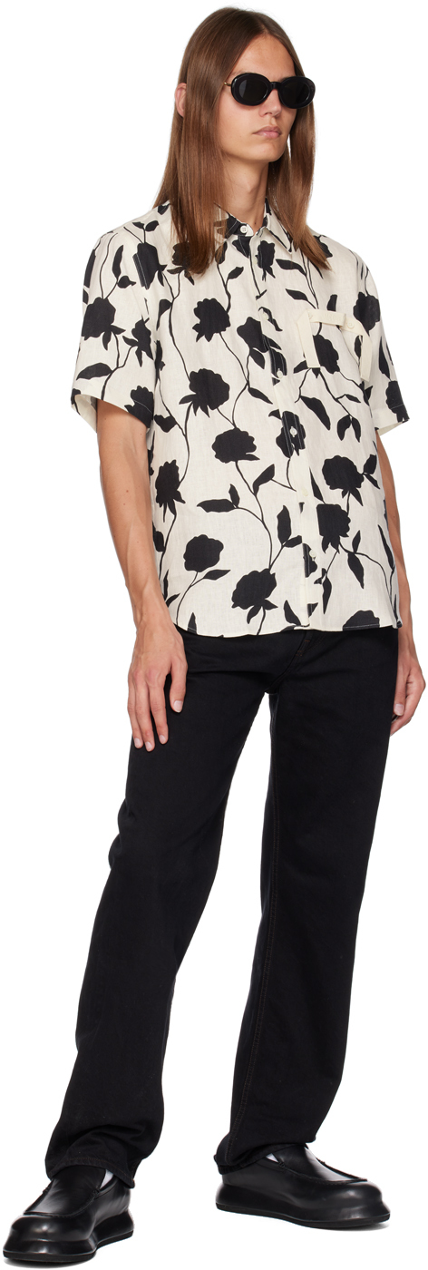 Shop Jacquemus Black & Off-white Le Chouchou 'la Chemise Melo' Shirt In 9ap Print Black Rose