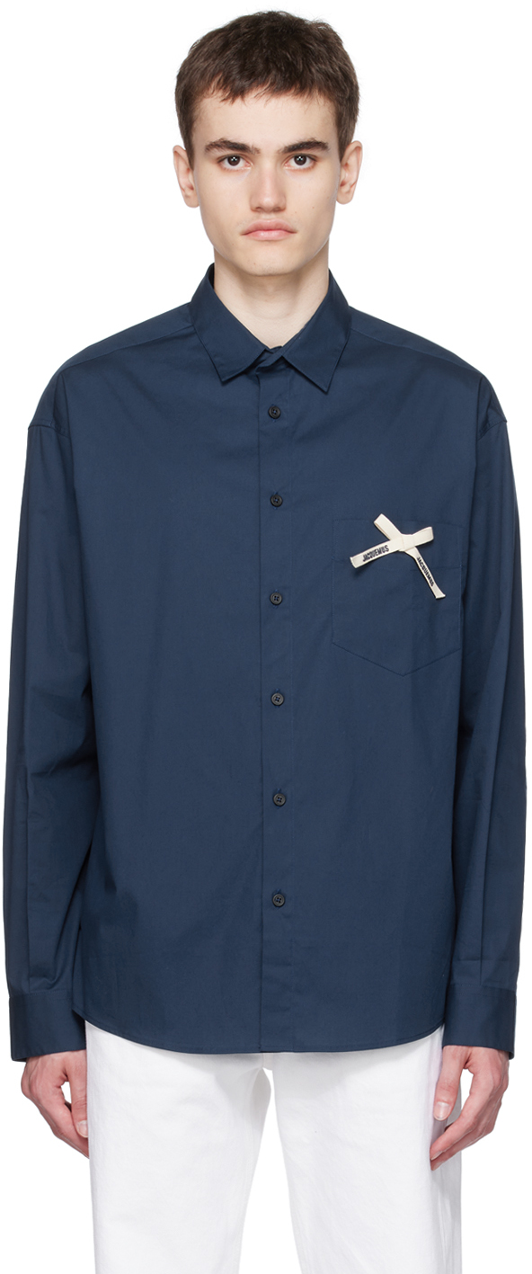Jacquemus Navy Le Chouchou 'la Chemise Simon' Shirt In Blue