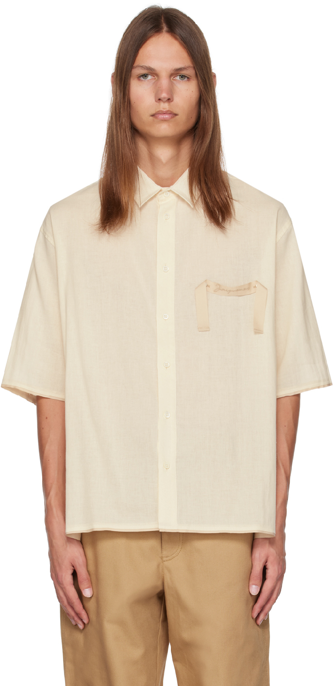 Shop Jacquemus Off-white Le Papier 'la Chemise Cabri' Shirt In 110 Off-white