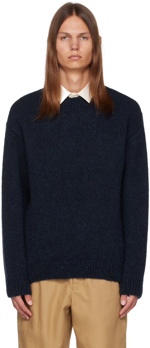 Jacquemus La Maille Pavane Relaxed-fit Alpaca-wool-blend Jumper In Blue