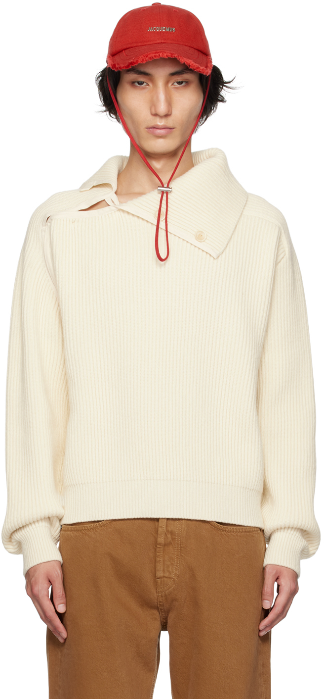 Shop Jacquemus Off-white Le Chouchou 'la Maille Vega' Sweater In 110 Off-white