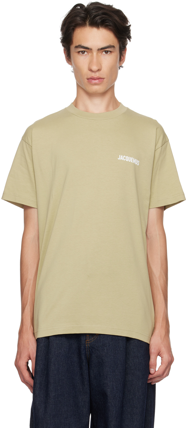 JACQUEMUS Khaki Le Papier 'Le T-Shirt Jacquemus' T-Shirt