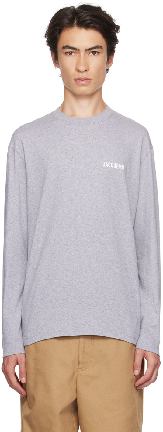 Shop Jacquemus Gray Le Papier 'le T-shirt Manches Longues' Long Sleeve T-shirt In 950 Grey