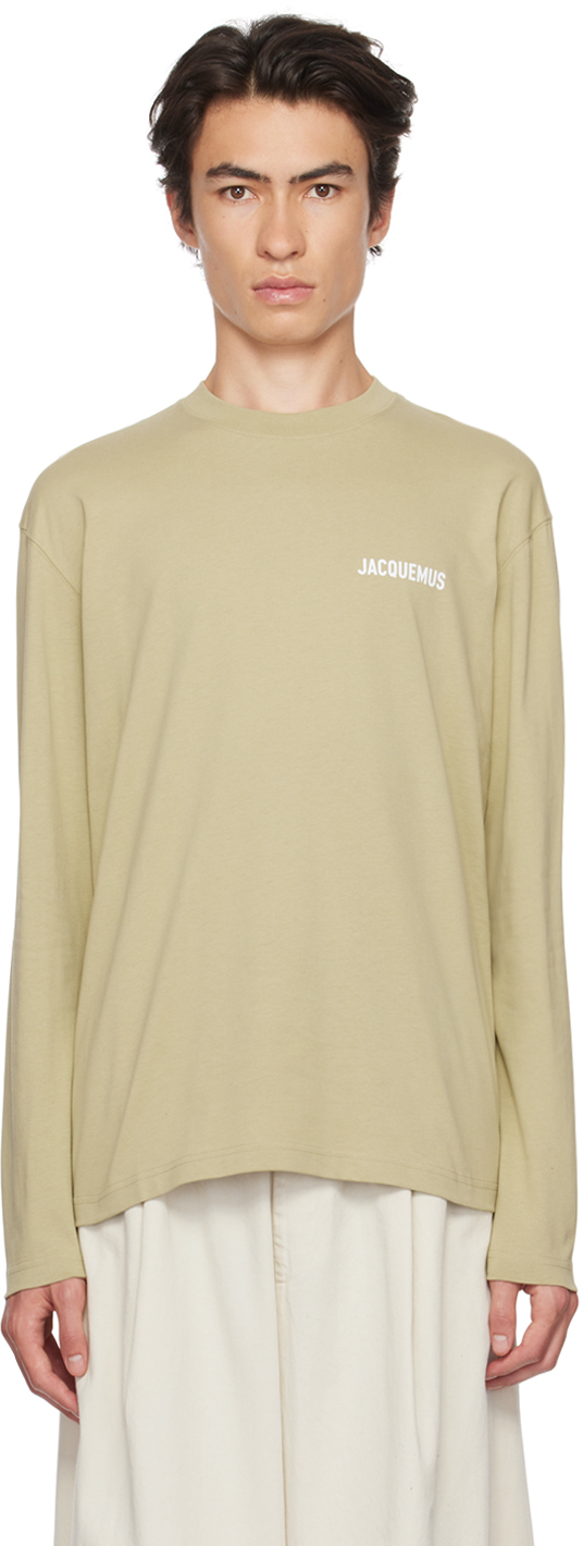 Jacquemus Khaki Le Papier 'le T-shirt Manches Longues' Long Sleeve T-shirt In 530 Light Khaki
