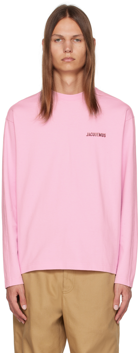 Shop Jacquemus Pink Le Chouchou 'le T-shirt Pavane Manche Longues' Long Sleeve T-shirt In 4da Jelly Print Pink