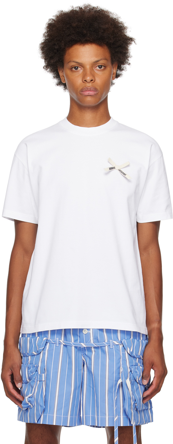 Shop Jacquemus White Le Chouchou 'le T-shirt Nœud' T-shirt In 100 White