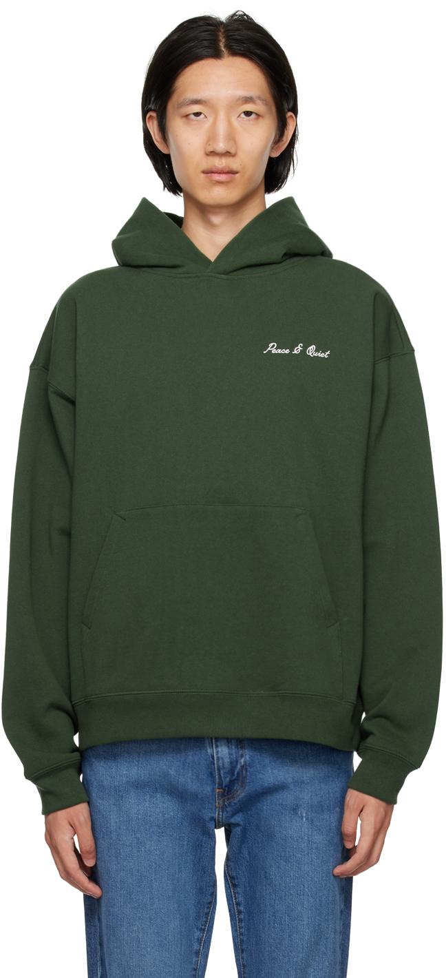 Shop Museum Of Peace And Quiet Green Signature Hoodie In Forest