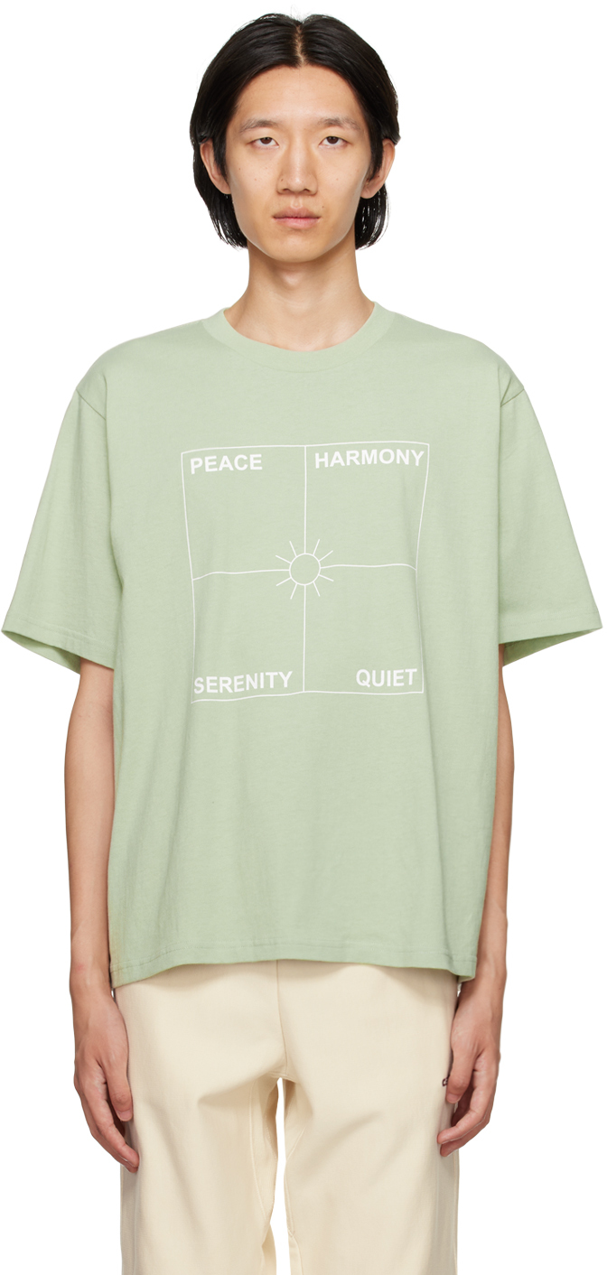 Museum Of Peace And Quiet Green Printed T-shirt In Sage