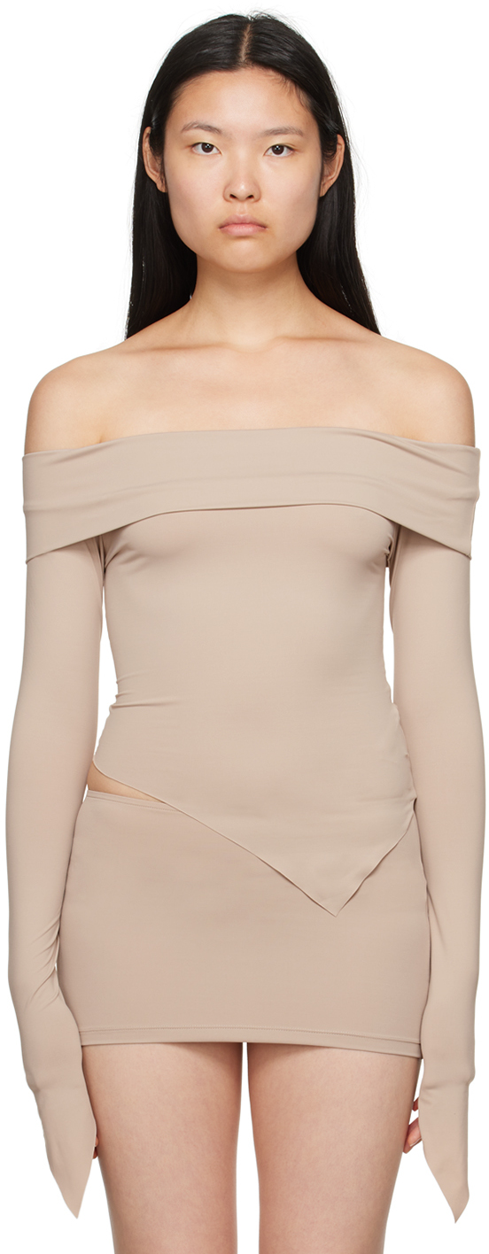 BINYA SSENSE Exclusive Taupe Abril Long Sleeve T-Shirt