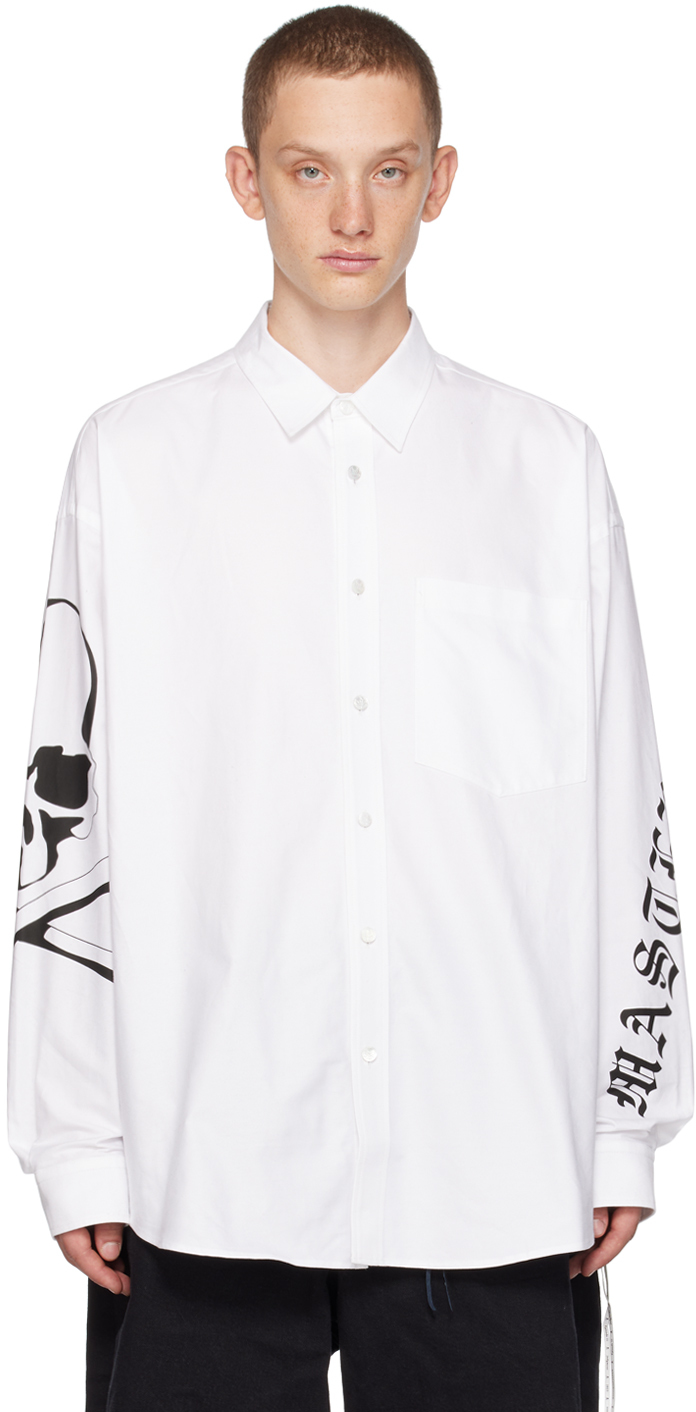 mastermind JAPAN: White Printed Shirt | SSENSE