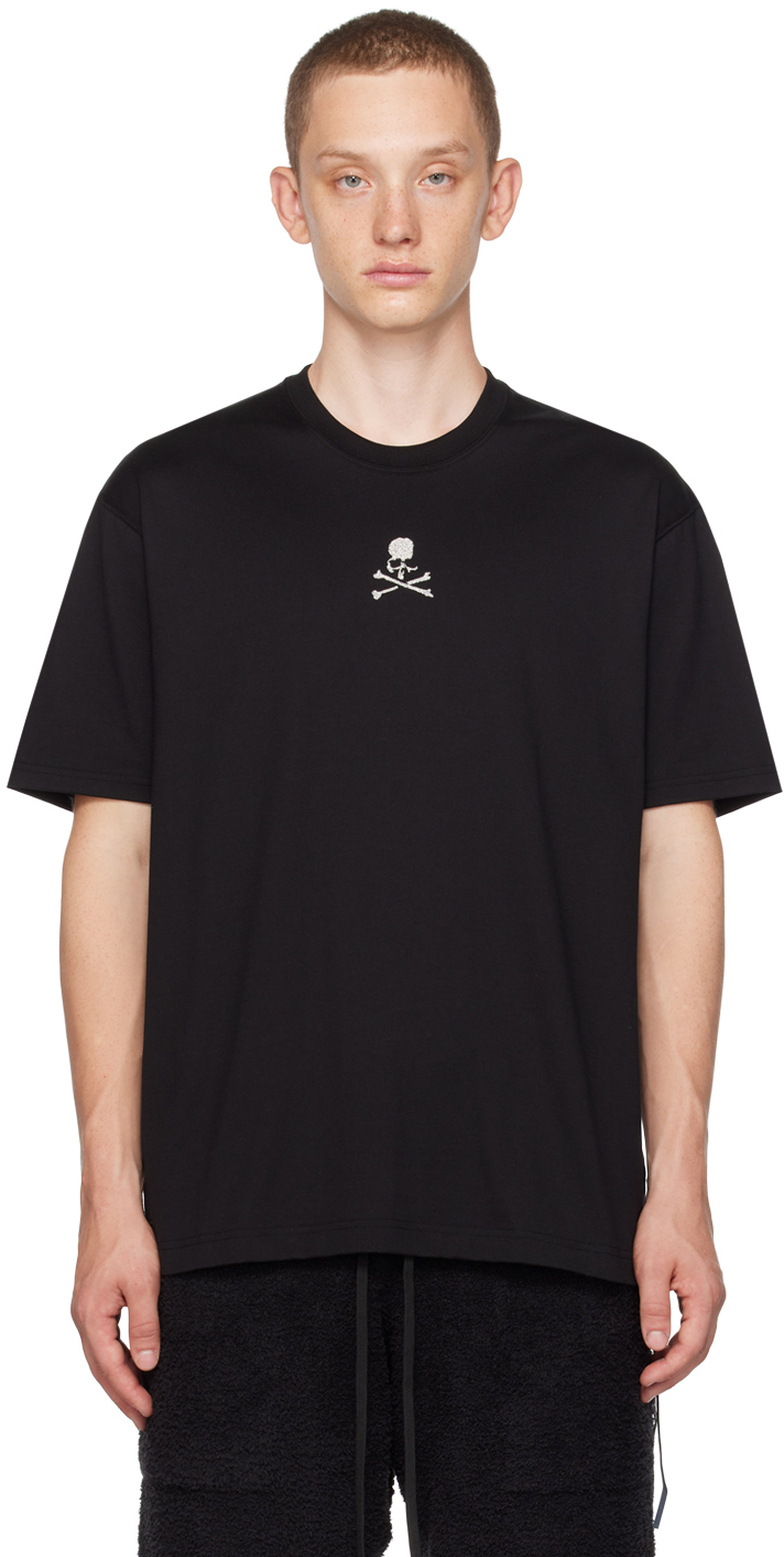 mastermind JAPAN: Black Glittered T-Shirt | SSENSE Canada