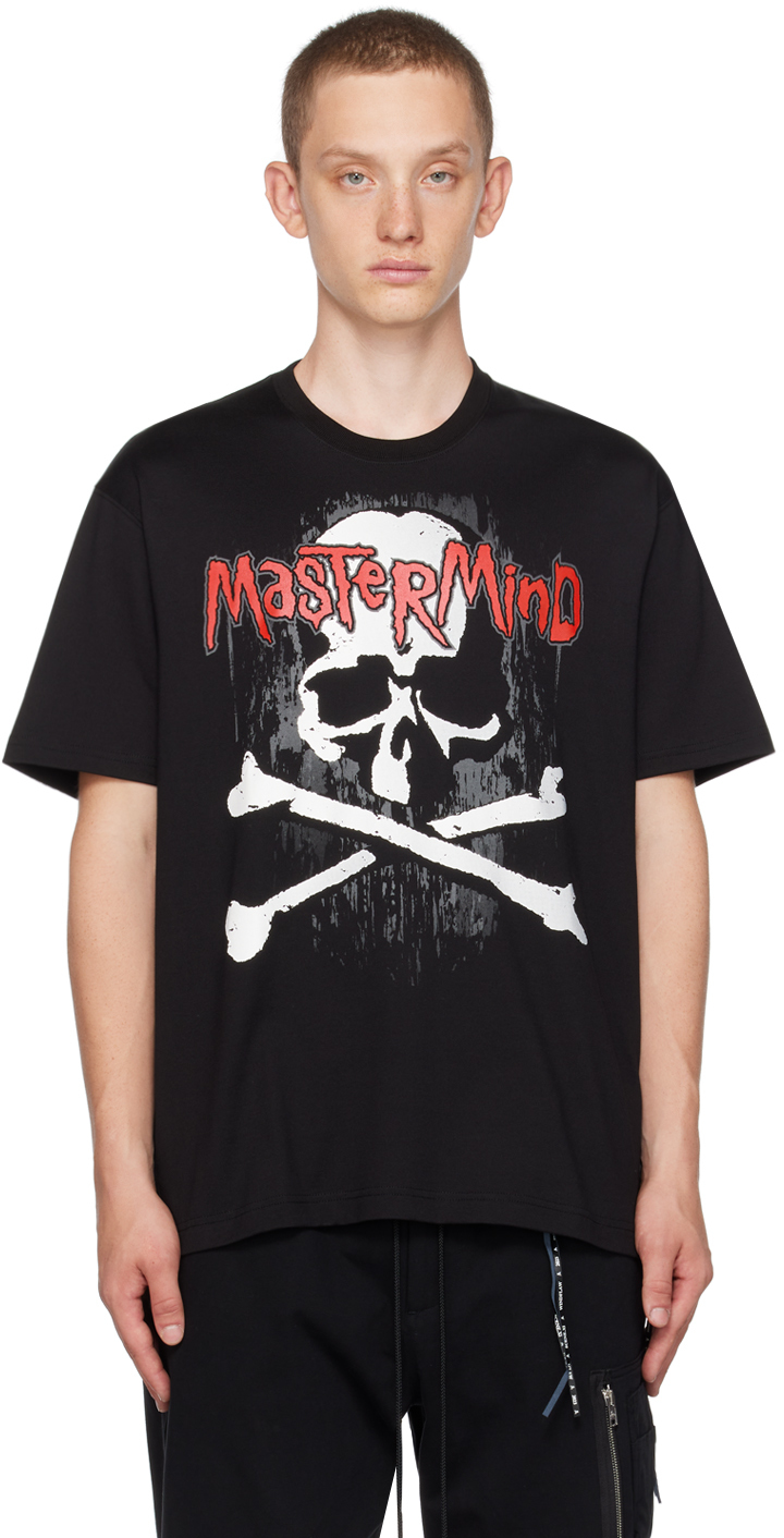 Shop Mastermind Japan Black Printed T-shirt