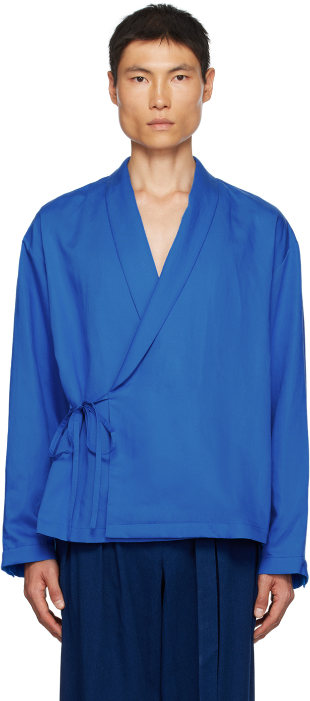 Blue Wrap Shirt by King & Tuckfield on Sale