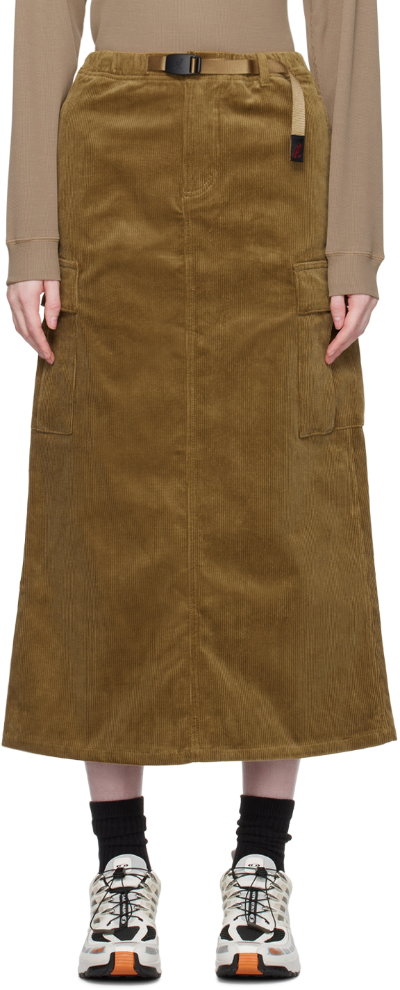 Beige Cargo Maxi Skirt