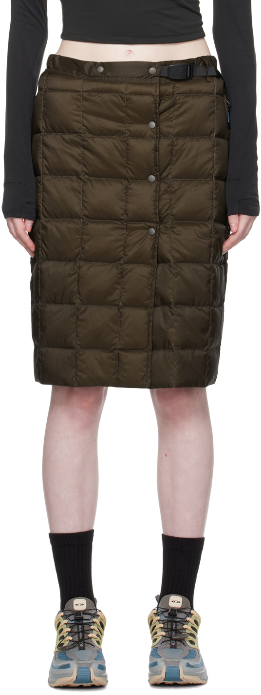 Khaki shop quilted skirt