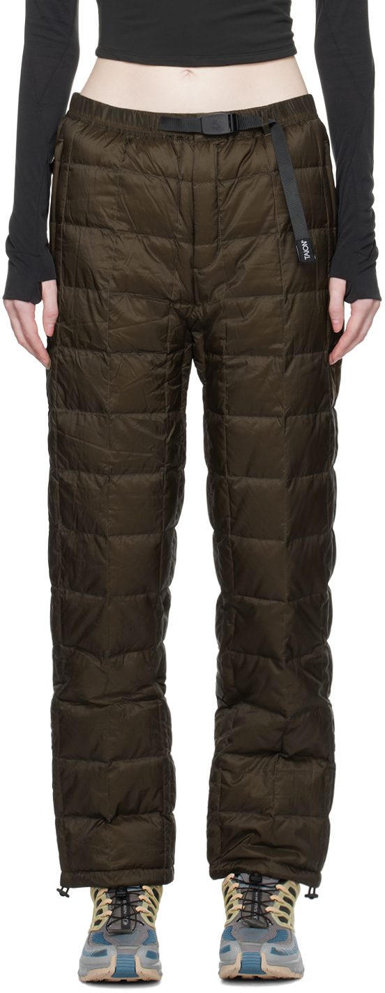 Gramicci Khaki Taion Edition Down Pants In Deep Olive