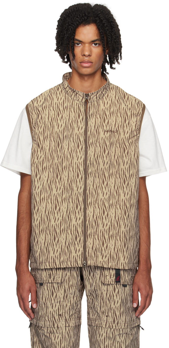 Gramicci Beige Tactical Vest In Tribal Dye
