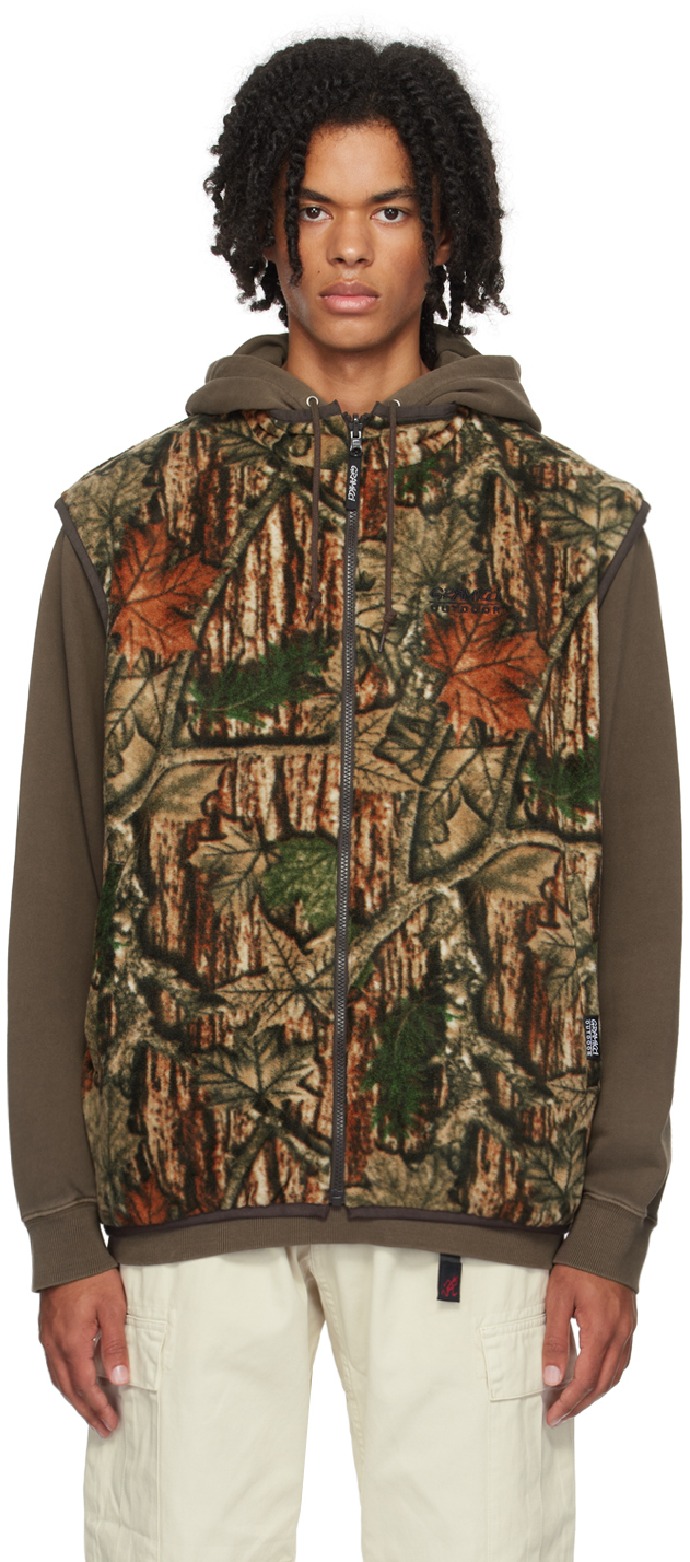 Shop Gramicci Brown Camo Reversible Vest In Leaf Camo