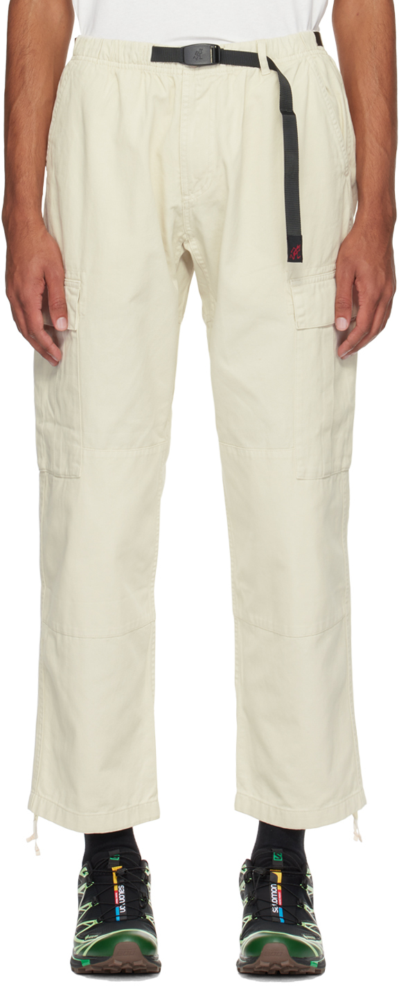 Gramicci Off-white Drawstring Cargo Pants In Greige