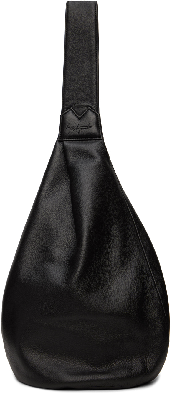 Black discord Medium Y Crossbody Bag by Yohji Yamamoto on Sale