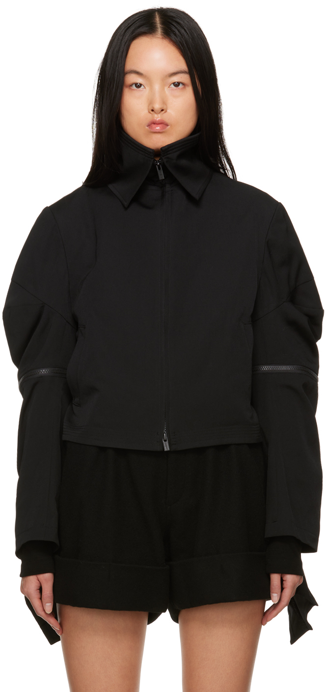 Yohji Yamamoto: Black Lace-Up Jacket | SSENSE