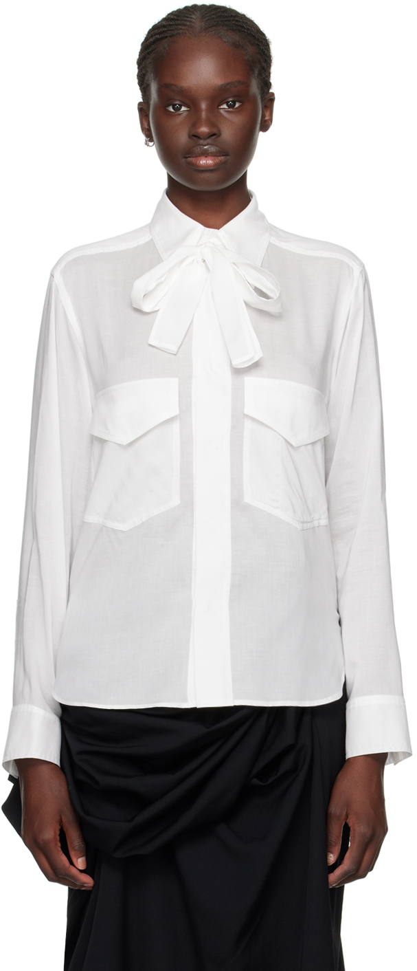 YOHJI YAMAMOTO: White Tie Shirt | SSENSE