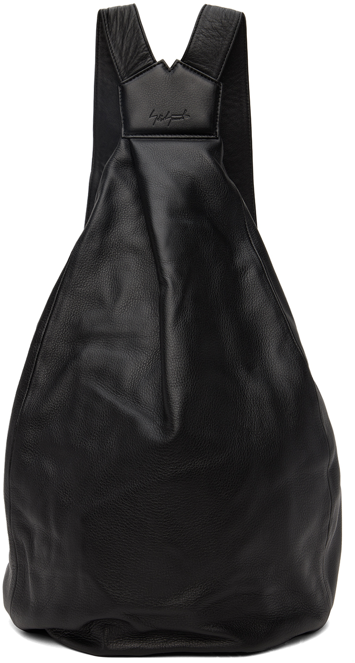 Yohji Yamamoto Black Discord Big 'y' Backpack In 1 Black