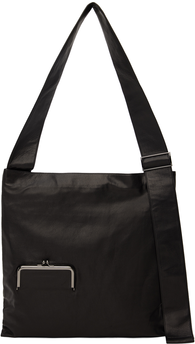 Black discord Clasp Tote by Yohji Yamamoto on Sale