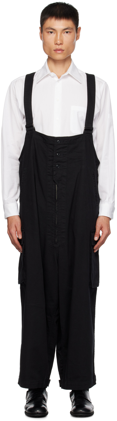 Yohji Yamamoto Black Scandal Oxford Work Overalls In 3 Black