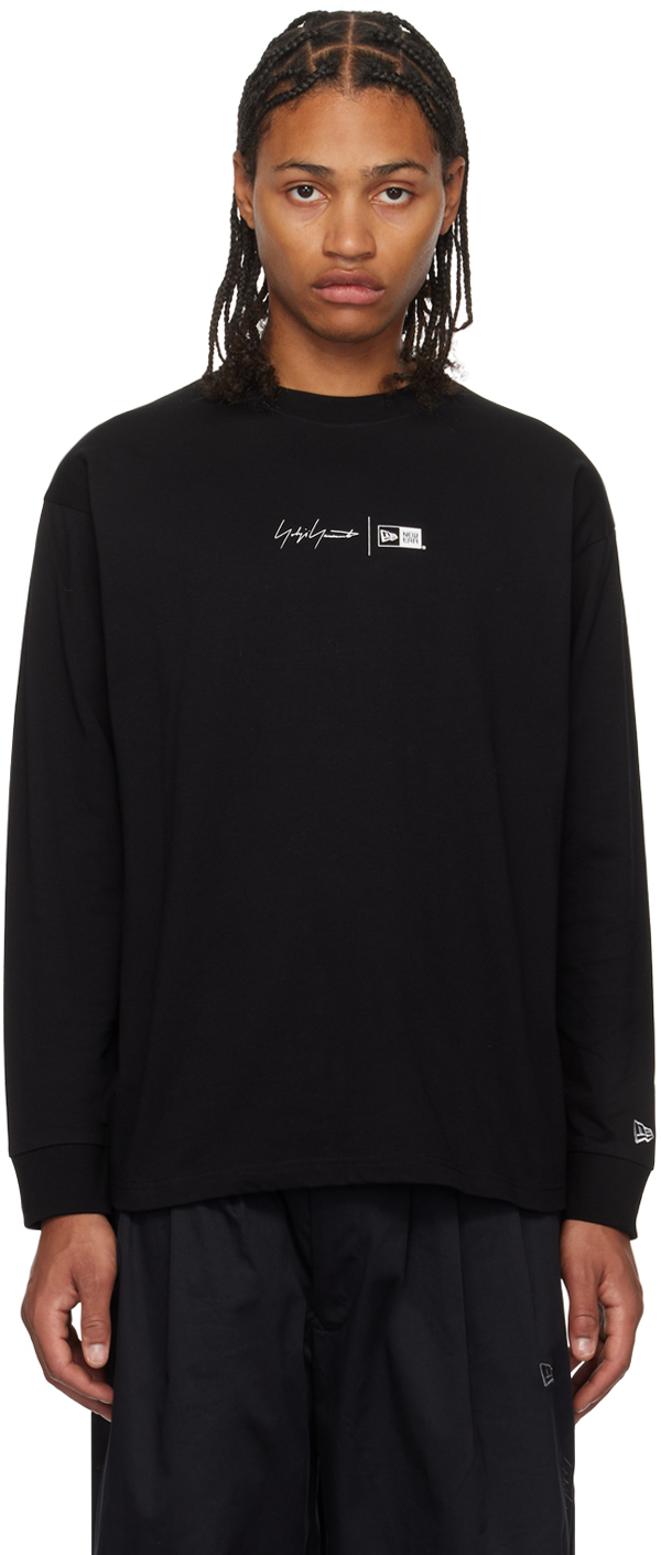 Shop Yohji Yamamoto Black New Era Edition Long Sleeve T-shirt In 1 Black